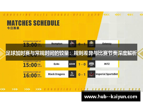 足球加时赛与常规时间的较量：规则差异与比赛节奏深度解析
